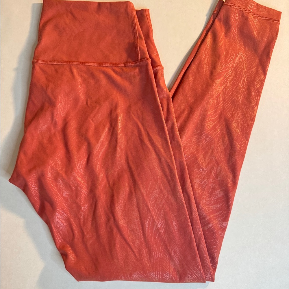 Lululemon Athletica Rose Shimmer Design Leggings 27” Inseam Wunder Train